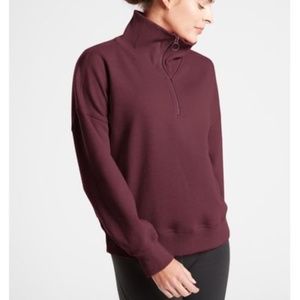 Athleta Women's Sweatshirt, Half Zip Cozy Karma Sweater, Size XS